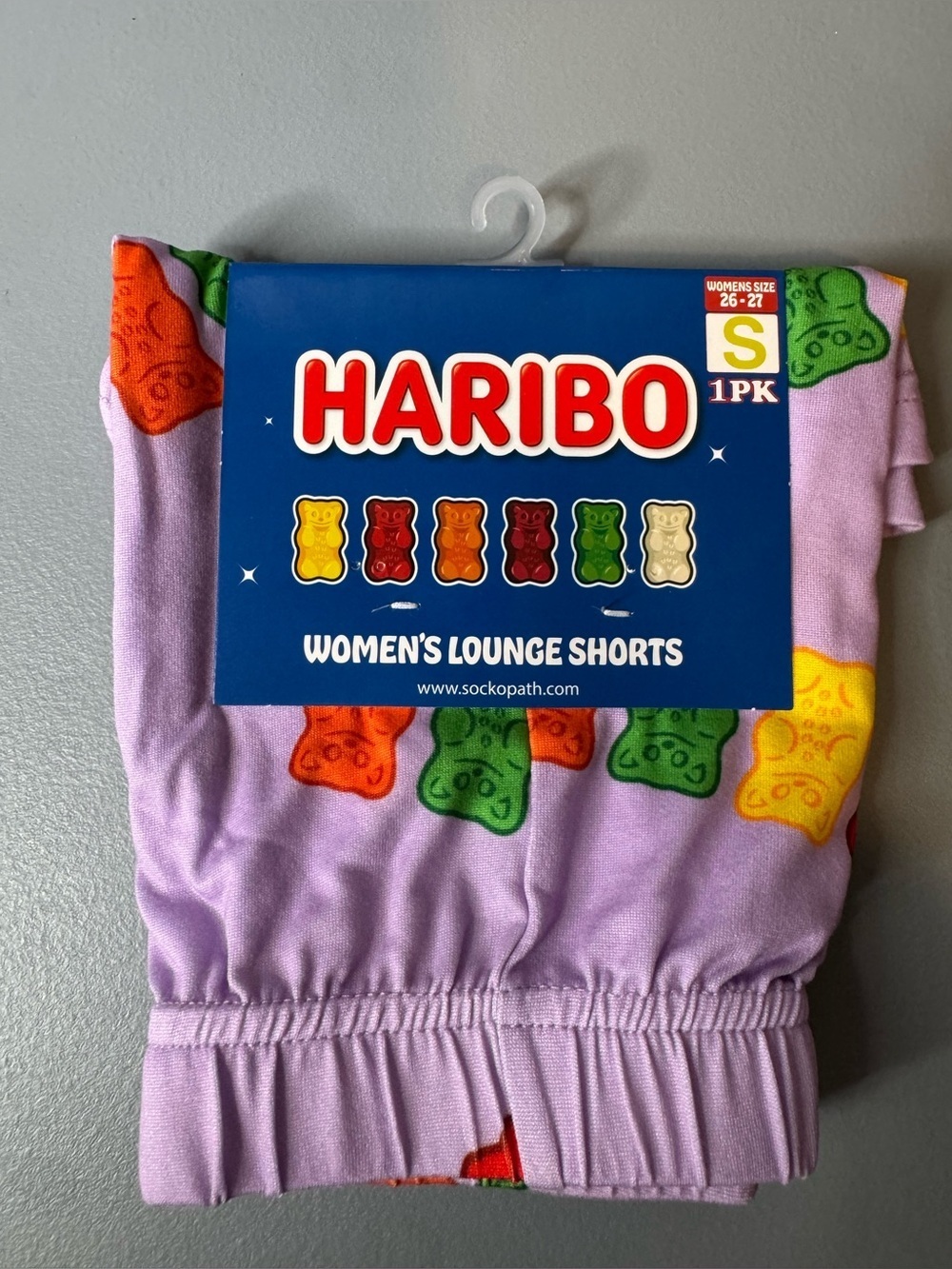 HARIBO gummy bear candy Women's Pink Athletic Lounge Shorts size Sm bears v-day
